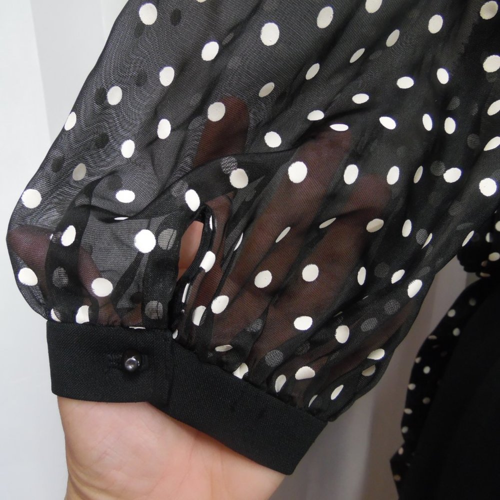 Herman Marcus Vintage Black Dress with Ruffles - Picture 11 of 16